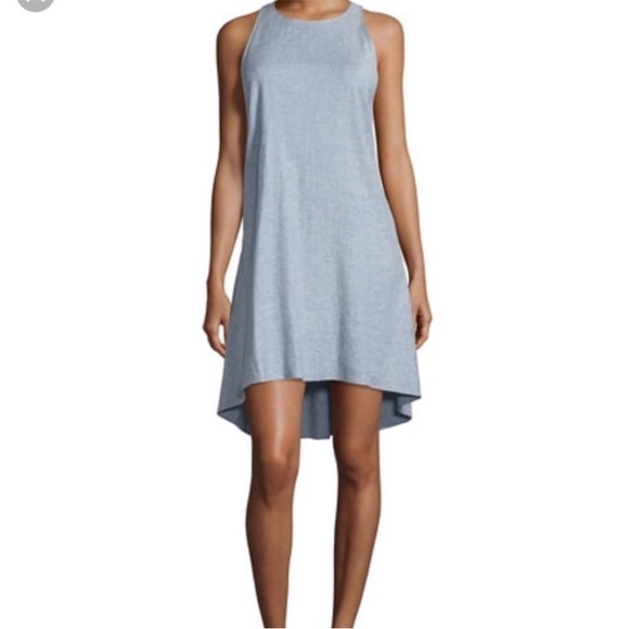 Theory Adlerdale Linen Bland A-Line Chambray Dress
